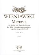 Henryk Wieniawski: Mazurka op. 19 No. 2 for Violine mit Klavierbegle