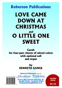 Kenneth Gange: Love Came Down At Christmas (SATB)