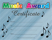 Music Award Certificate