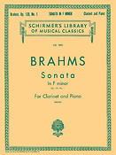 Brahms: Sonata for Clarinet And Piano In F Minor Op.120 No.1