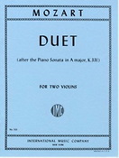 Wolfgang Amadeus Mozart: Duet A major K.331