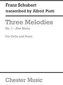 Schubert: Ave Maria From Three Melodies Cello/Piano (Arr Piatti)