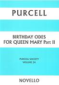 Purcell Society Volume 24(Birthday Odes For Queen Mary Part II (Paperback))