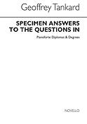 Specimen Answers To The Questions