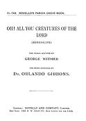 Oh! All You Creatures Of The Lord (Hymn)