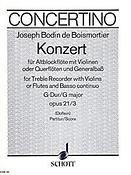 Joseph Bodin de Boismortier: Concert 03 G Opus 21
