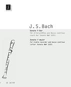 Bach: Sonate F Nach BWV 1035 (Alto Recorder)