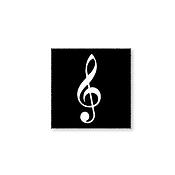 Glasses wipe G-clef black(18,5 cm x 18,5 cm, washable)