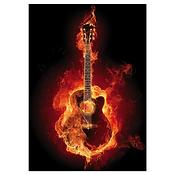 Ansichtkaart Fire Guitar (10 pcs)