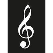 Ansichtkaart G-clef black (10 pcs)(A6)
