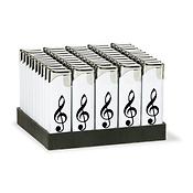 Display Lighters G-clef white (50 pcs)(display 10, 6 x 13 cm)