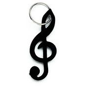 Keyring G-clef felt black(9,5 cm)