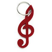 Keyring G-clef felt red(9,5 cm)