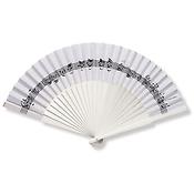 Fan Line of notes white de luxe(27 cm, wood, textile)