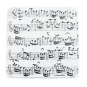 Coasters Sheet music white (4 pcs)(plastic b/w 9,8 x9,8 cm)