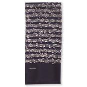 Silk scarf Sheet music black(Black)