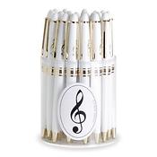 Ballpoint pen box G-clef white/gold (1 pc)