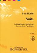 Paul Höffuer: Suite fuer Blockflöte in F und Klavier