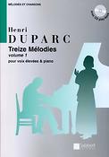 Henri Duparc: Treize Mélodies Volume 1