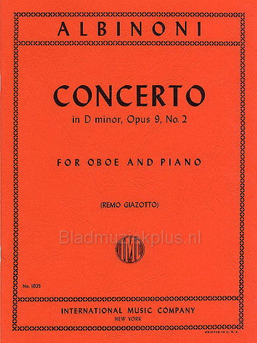 Albinoni: Concerto In D Minor Op.9 No.2 (Hobo/Piano)