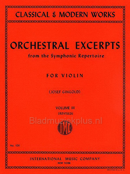 Orchestral Excerpts from the Symphonic Repertoire - Volume 3 (revised)