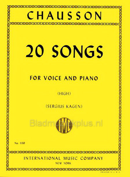 Chausson: 20 Songs (High Voice)