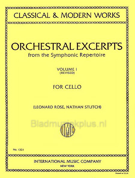 Orchestral Excerpts from the Symphonic Repertoire Cello Volume 1