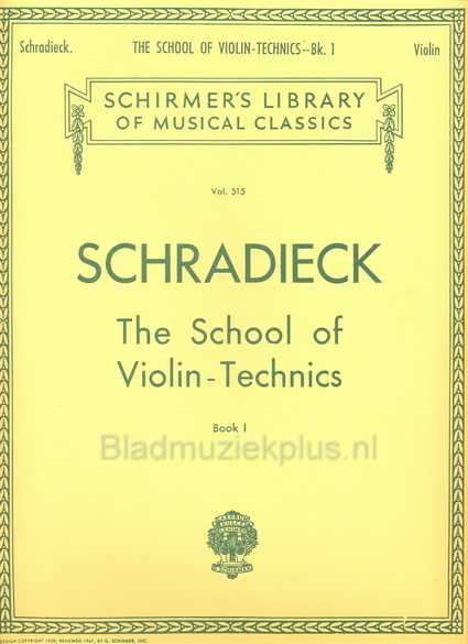Schradieck: School Of Violin Technics Book 1 (Dexterity)