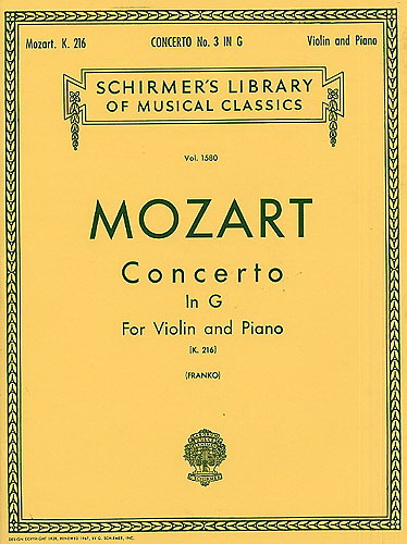 Mozart: Violin Concerto No.3 In G K.216 (Violin/Piano)