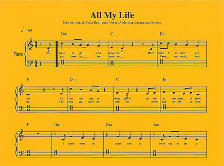 Krezip: All My Life Piano (Easy Piano)