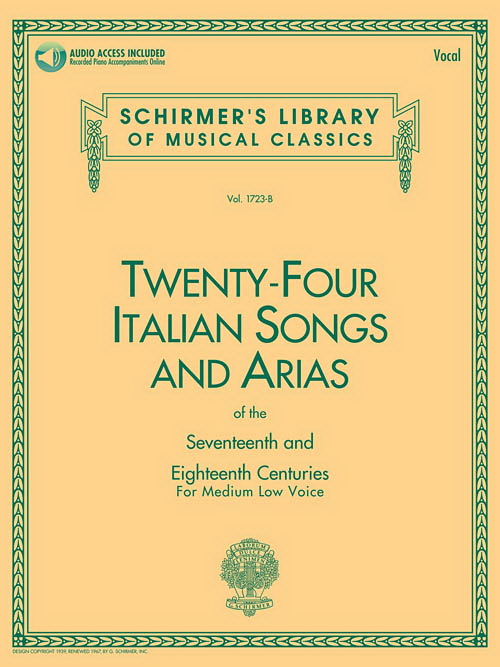 Twenty-Four Italian Songs & Arias - Medium Low Voice