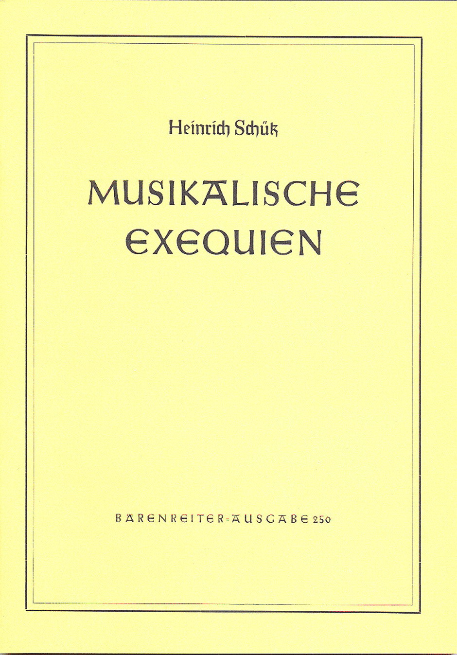 Musikalische Exequien fuer Solostimmen Chor und Basso continuo SWV 279-281 (Orgel)