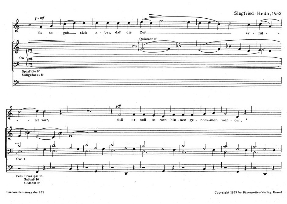 Siegfried Reda: Evangelienmusik nach Lukas 9 (1952)