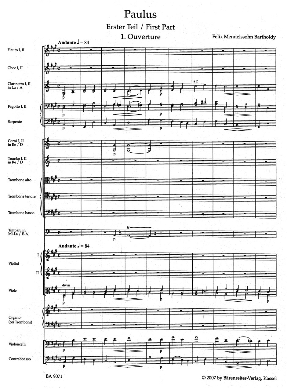 Mendelssohn: St. Paul op. 36 (Orgel)