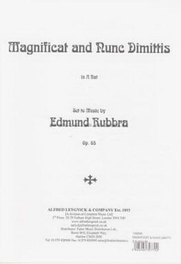 Magnificat and nunc dimittis Opus 65