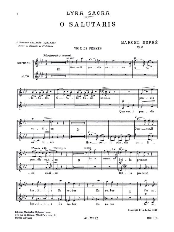 Marcel Dupre: 4 Motets Op.9, No.1: O Salutaris