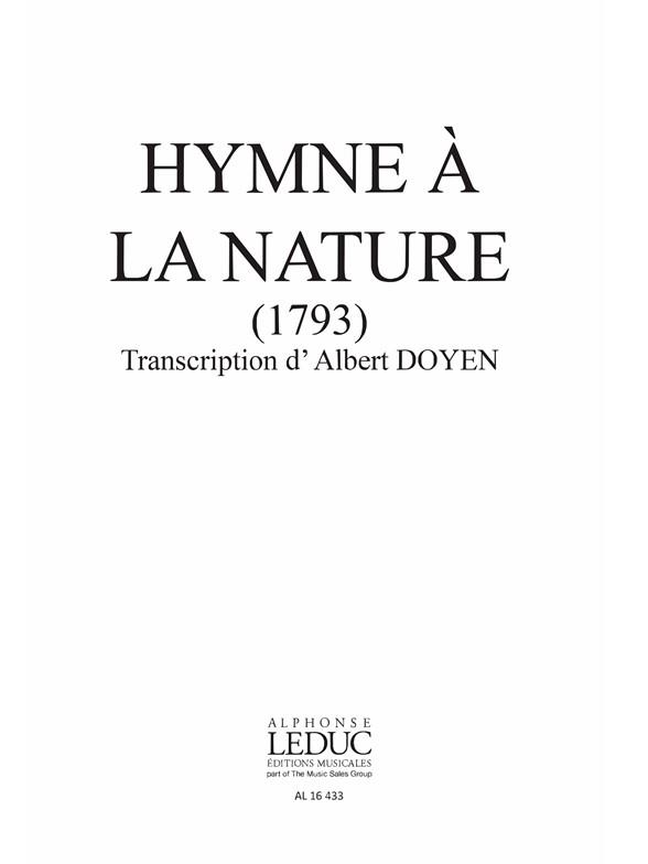 Gossec: Hymne A La Nature-Repert Fetes Peuple