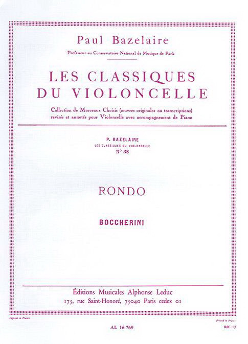 Luigi Boccherini: Rondo, for Cello and Piano
