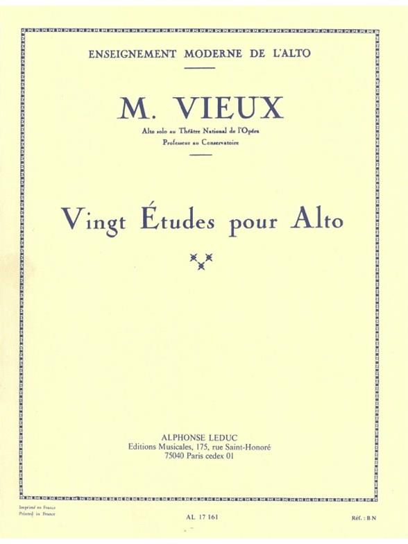 Maurice Vieux: Twenty studies for Viola