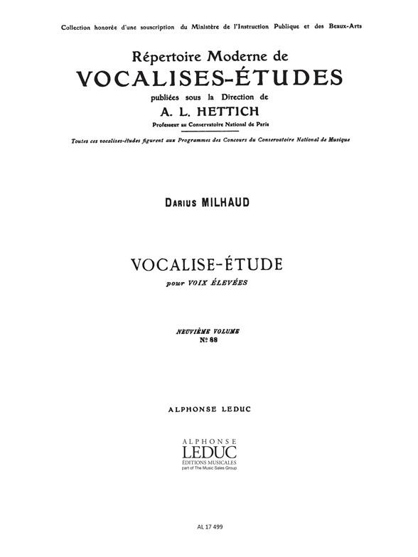 Darius Milhaud: Vocalise Etude N088