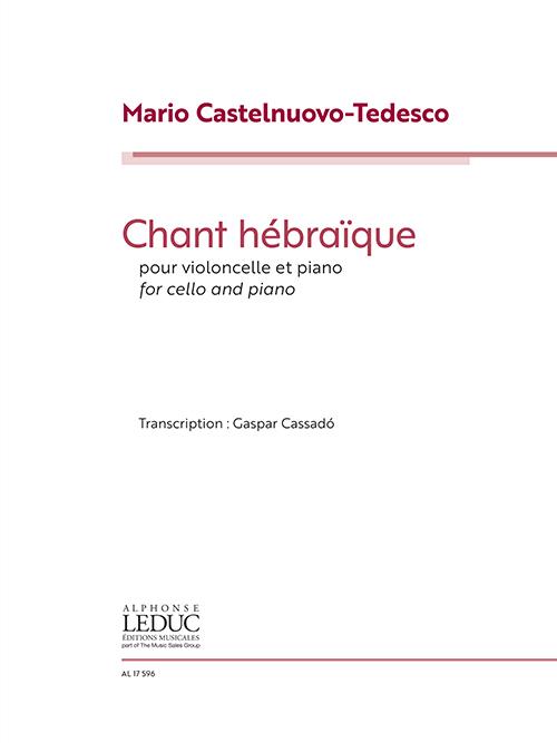 Chant Hébraïque For Cello And Piano