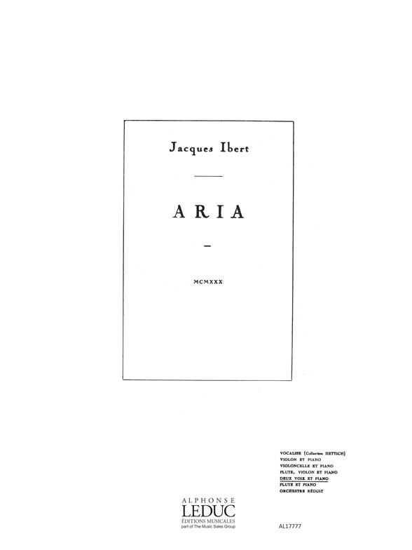 Ibert Aria 2 Part & Piano
