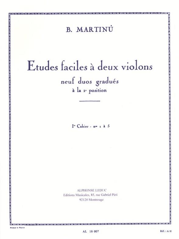 Martinu: Etudes faciles à 2 violons Vol.1 (nos.1-5)