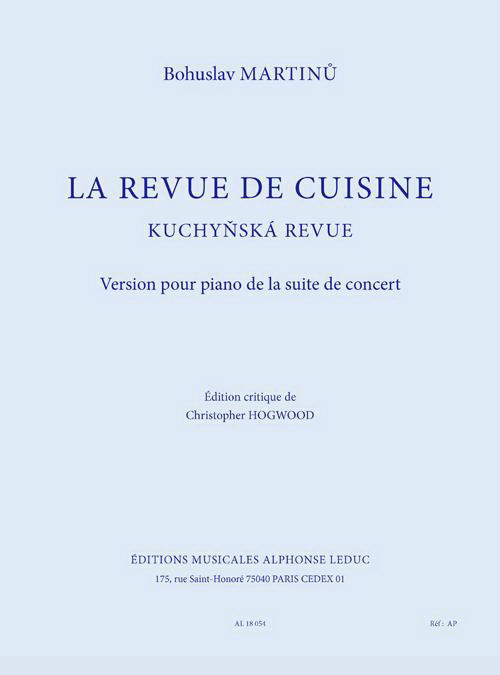 Martinu: La revue de cuisine pour piano