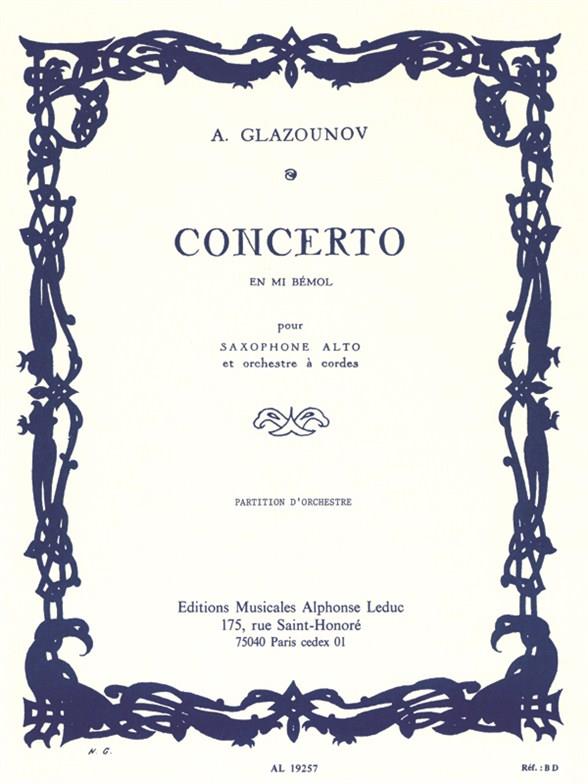 Alexander Glazunov: Concerto in E flat