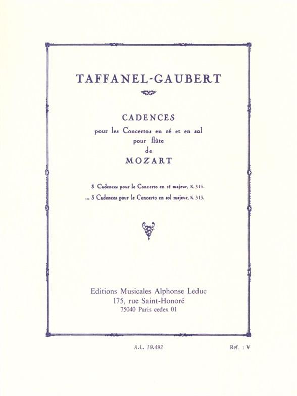 3 Cadences For <b>Mozarts</b> Flute Concerto In G major