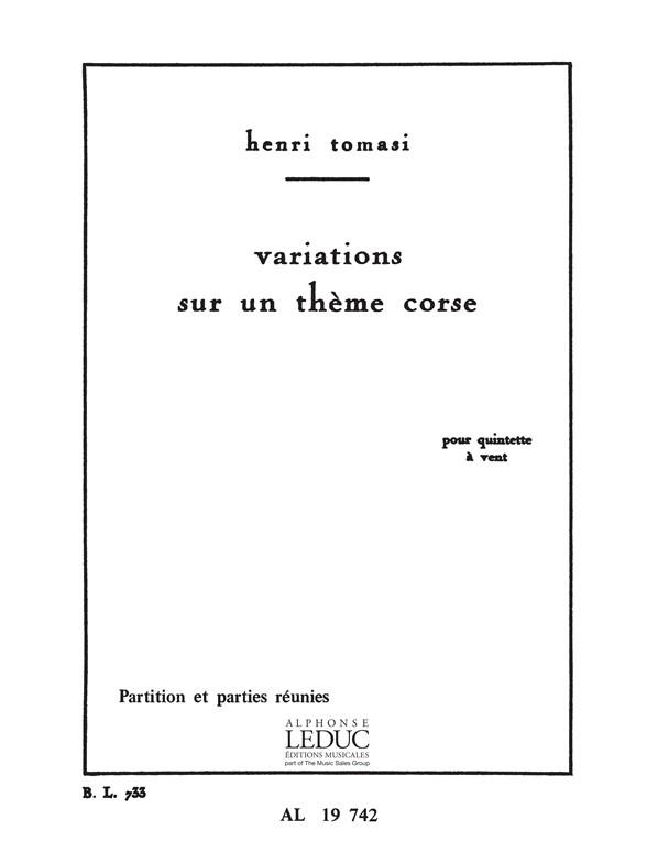 Henri Tomasi: Variations Sur Un Theme Corse