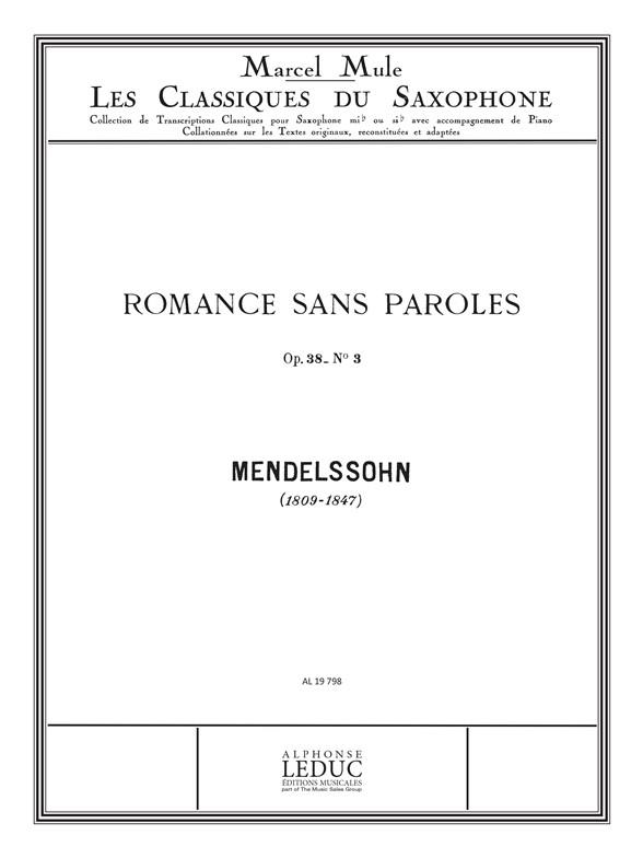 Felix Mendelssohn: Romance sans Paroles No.3