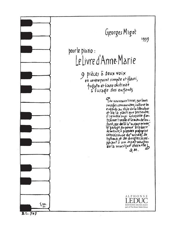 Migot: Livre D'Anne-Marie