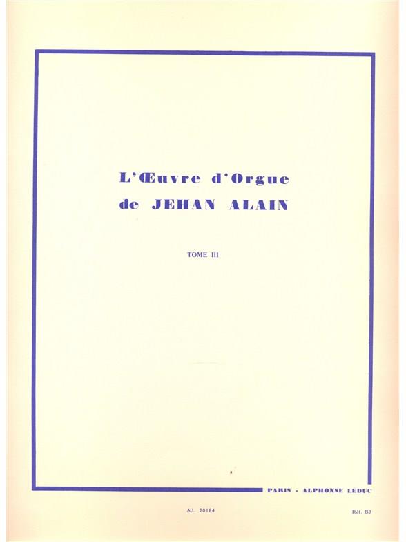 Jehan Alain: Oeuvre D'Orgue 3
